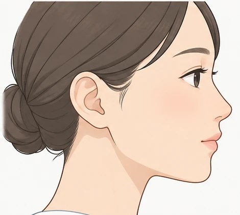 整った状態の横顔