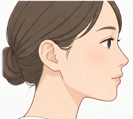 整った状態の横顔